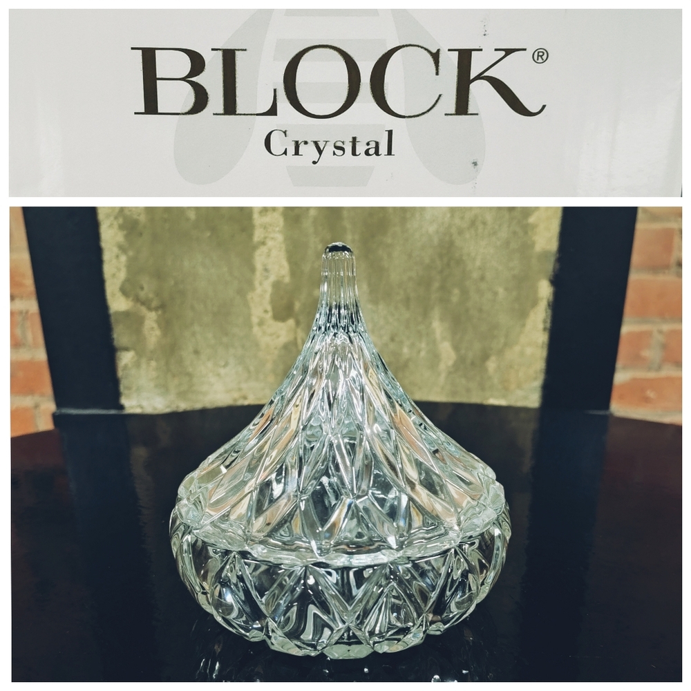 Block | NIB Crystal Hershey's Kiss Candy Dish